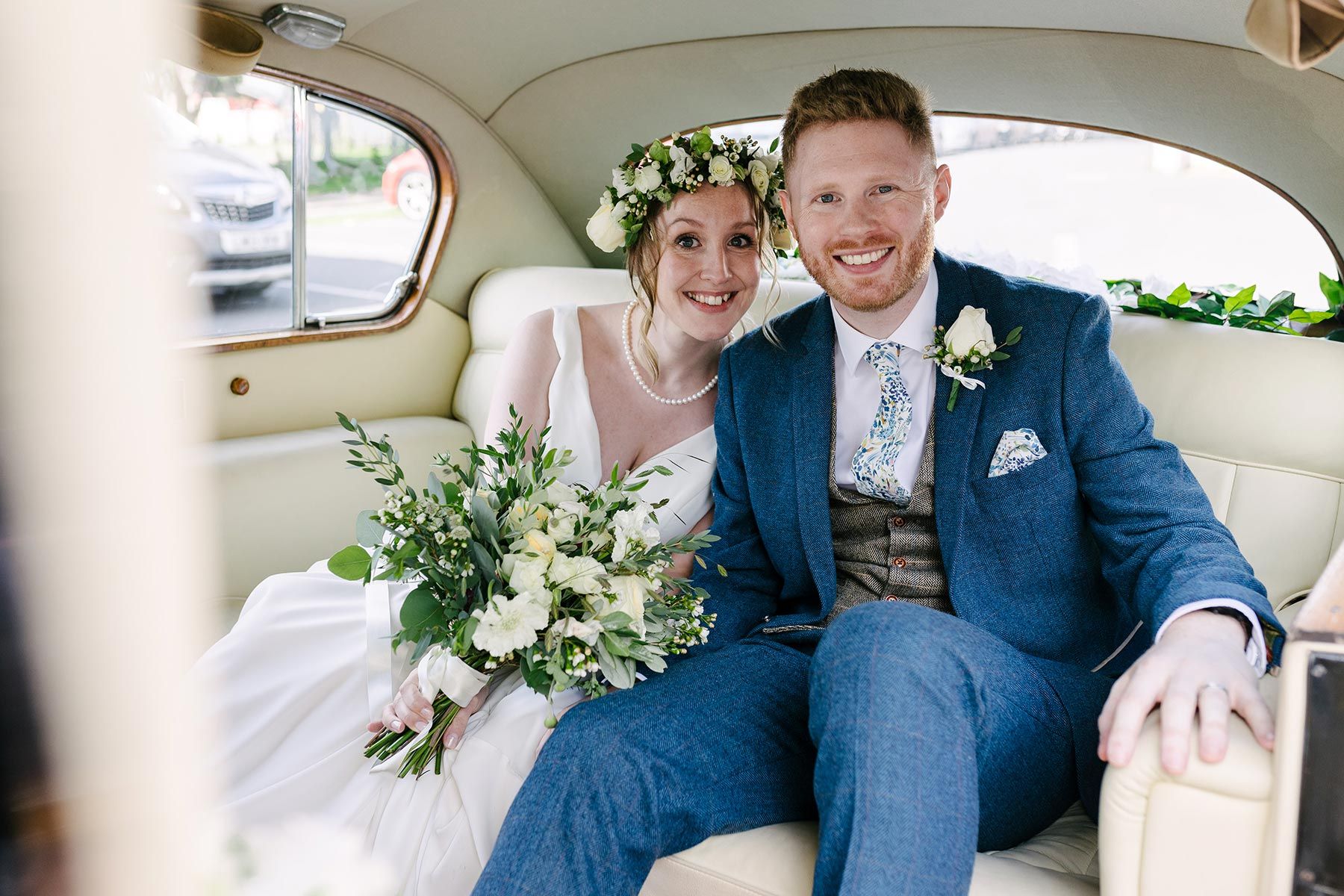 Princess Vintage Car for the Wedding of Emily and Alex