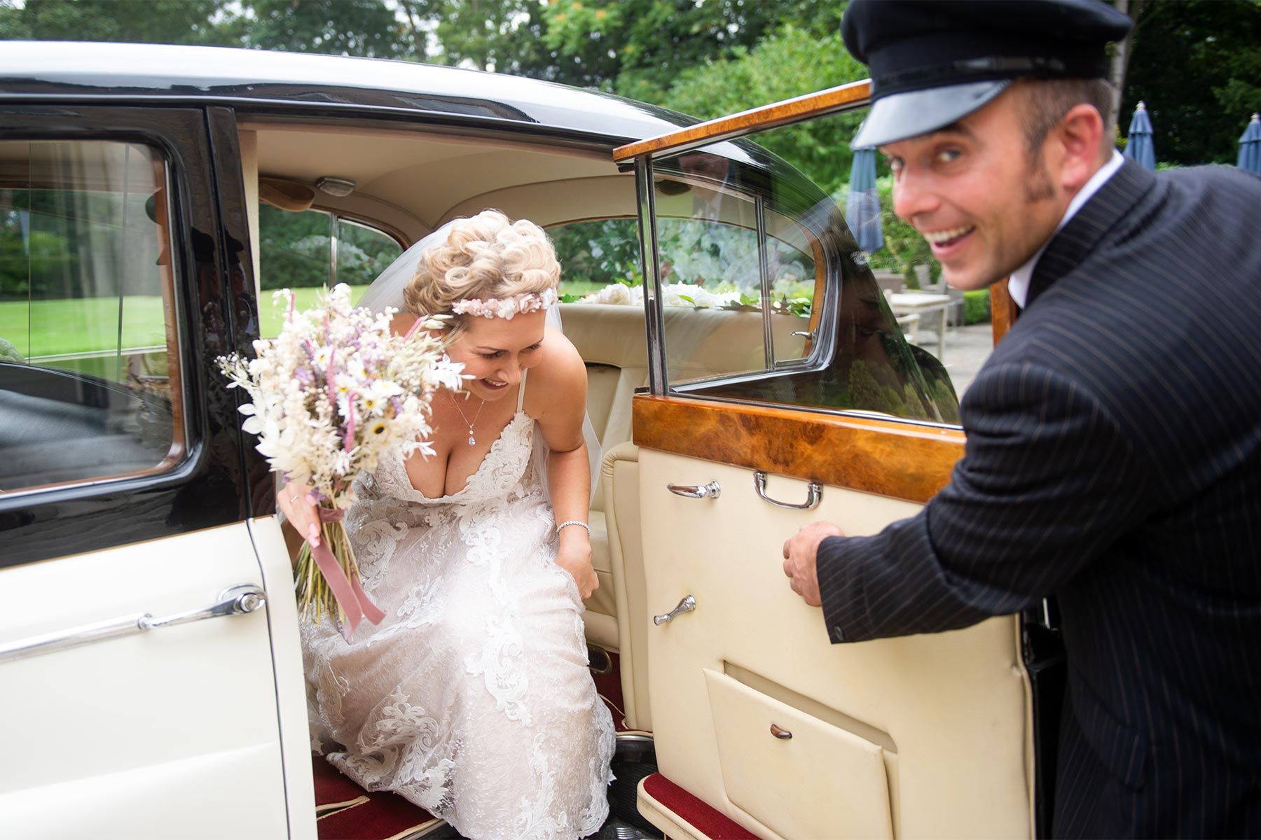 Princess Vintage Car for the Wedding of Rebecca